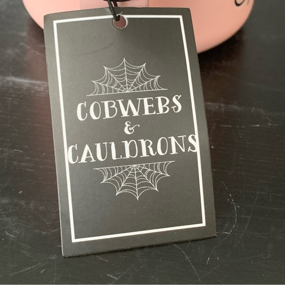 Feline Spooky Black Cat - Pink Halloween Mug with Spider Web Interior - Picture 6 of 13